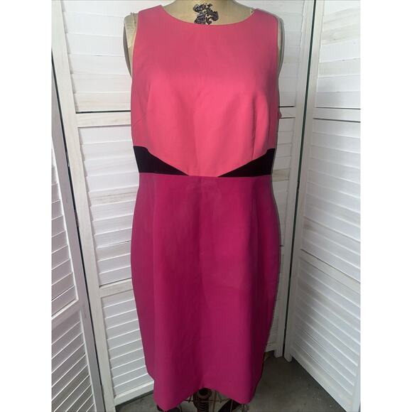 Antonio Melani Women's Pink Knee Sheath Dress Work Career Lined Sleeveless Sz 14 - Picture 1 of 9